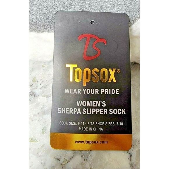 Top Sox Sherpa Lined Cozy Slippers Women's Non-Slip Size‎ M/L 7-9 NWT - Picture 3 of 8